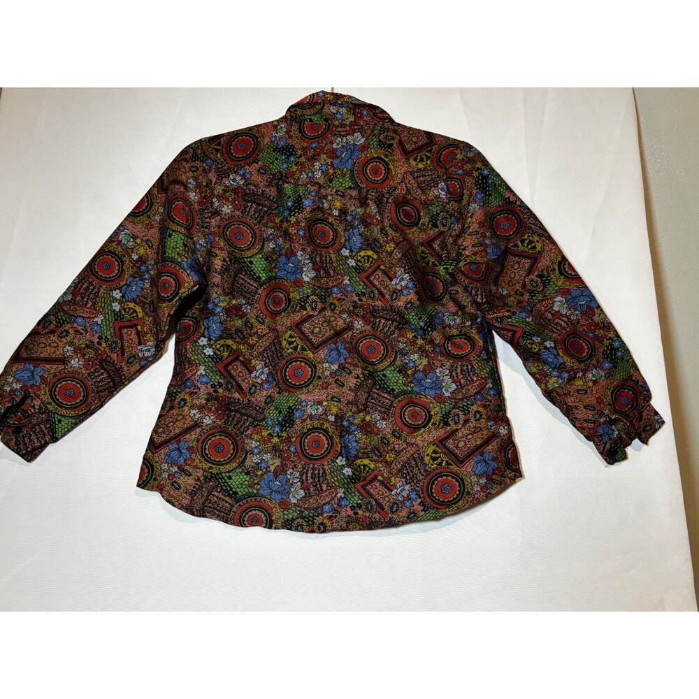 Sun Hung Women’s top Jacket Cropped style Floral Paisley Art to wear Sz S chic - Picture 6 of 7